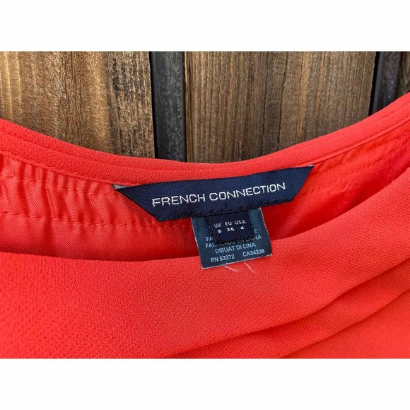 French Connection Orange Red Dress – Size 4 - Picture 4 of 5